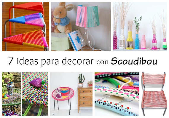 7 ideas usando hilo scoubidou para decorar muebles y objetos