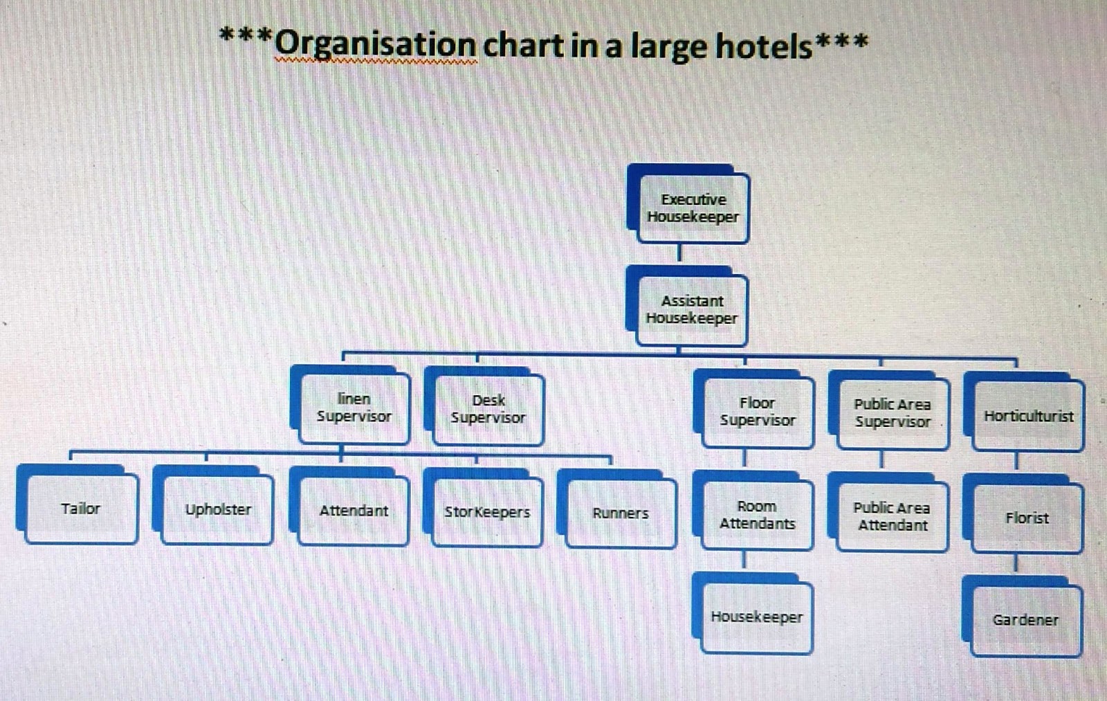 What does HR department do in hotels?