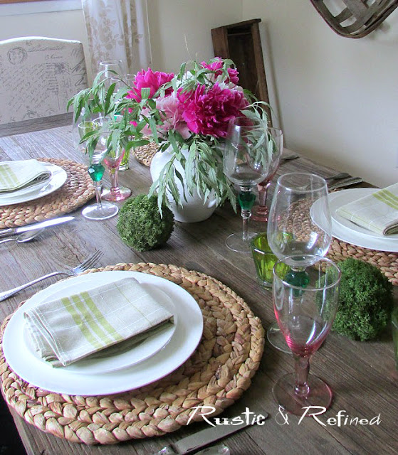 Pink and white tablescape