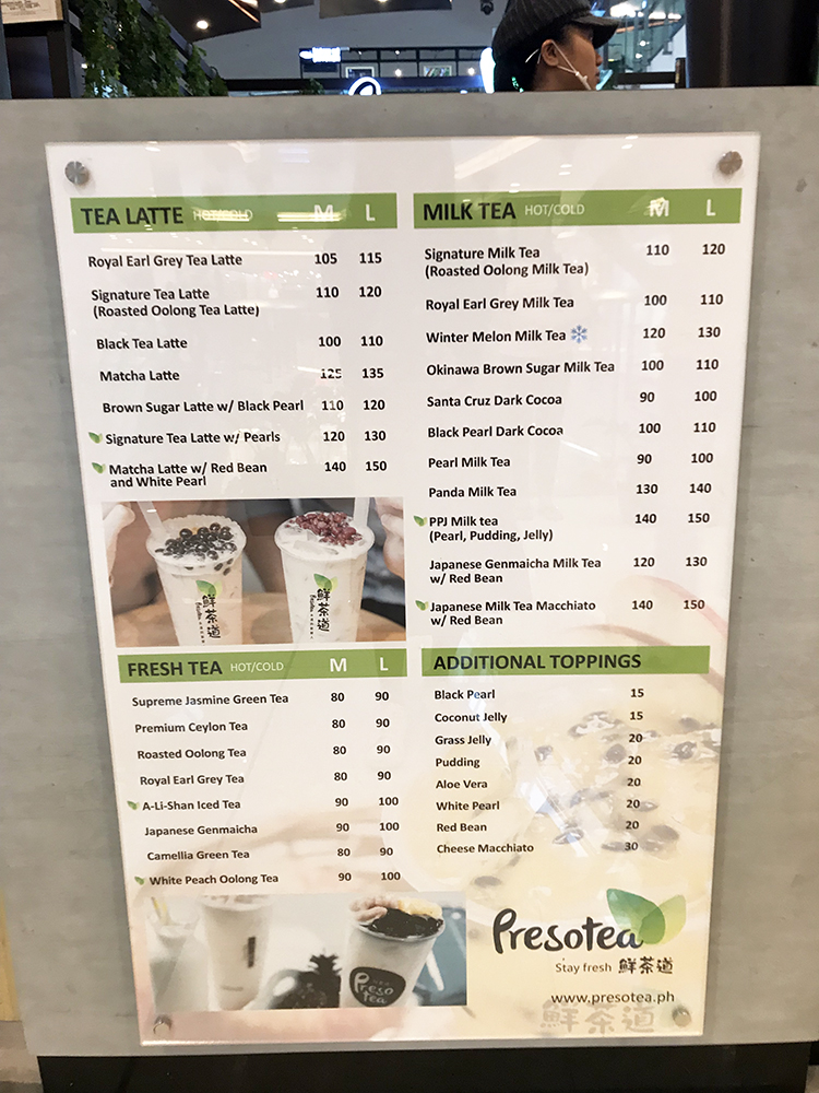 Taiwan's PRESOTEA Now Serving BrewToOrder Tea in Robinsons Magnolia