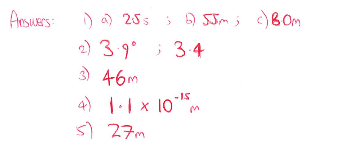 A Level Homework and Answers: Sheet on Projectiles 6