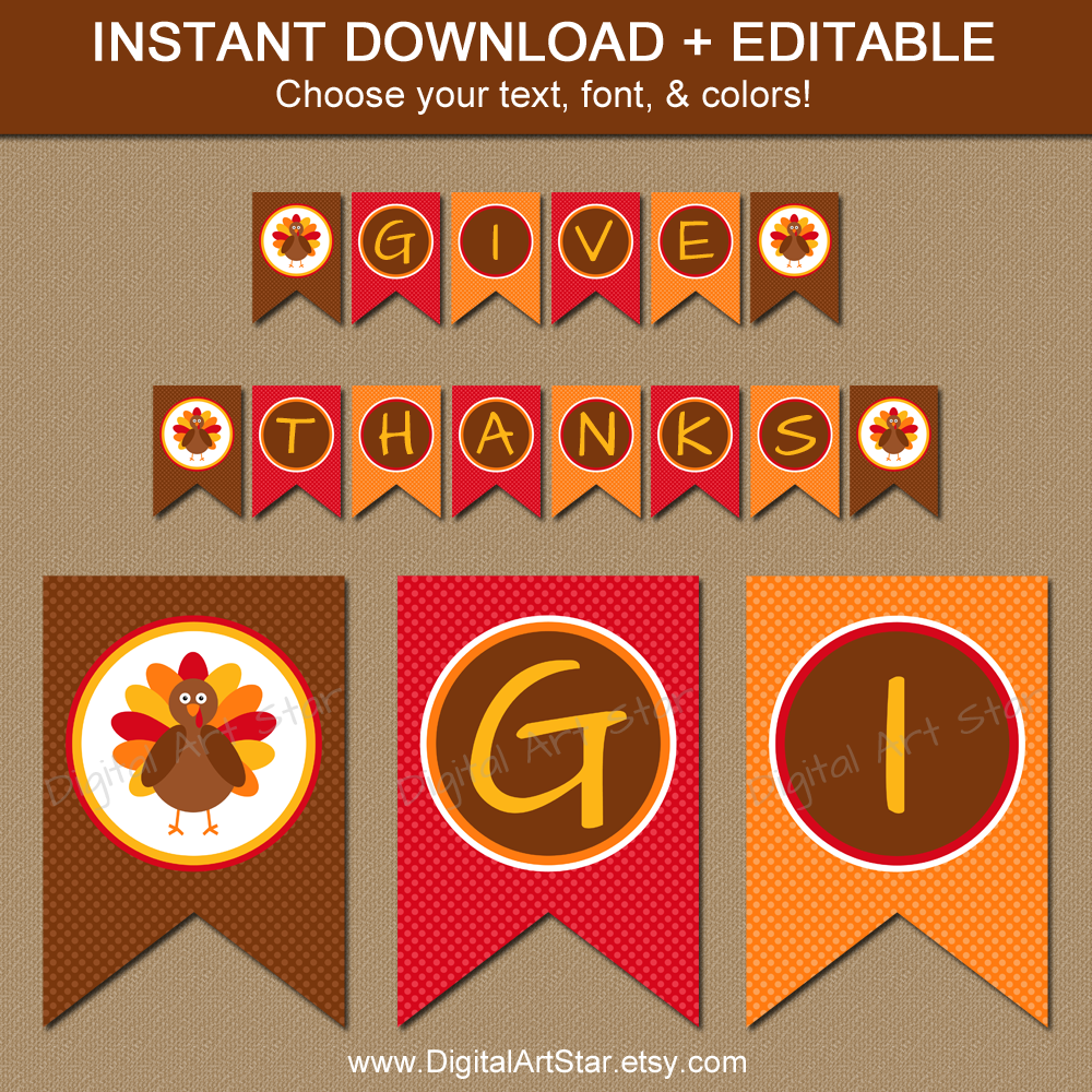 Thanksgiving Banner Printable Thanksgiving Banner Printable