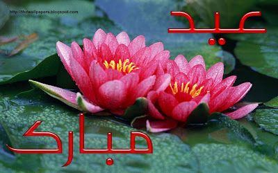 Eid Ul Adha Zuha Mubarak Flowers Wallpapers Greeting Cards in Urdu 003