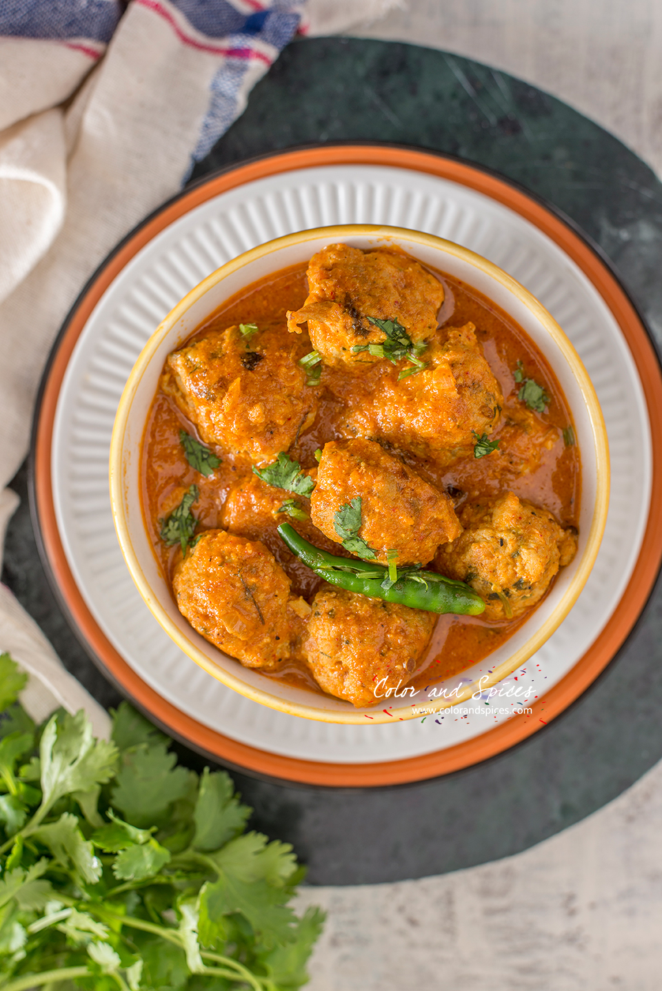 Color and Spices Chicken kofta curry...