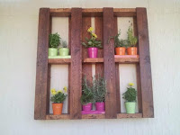 Pallets de madera reutilizados para colocar plantas Pallets de madera reutilizados para colocar plantas
