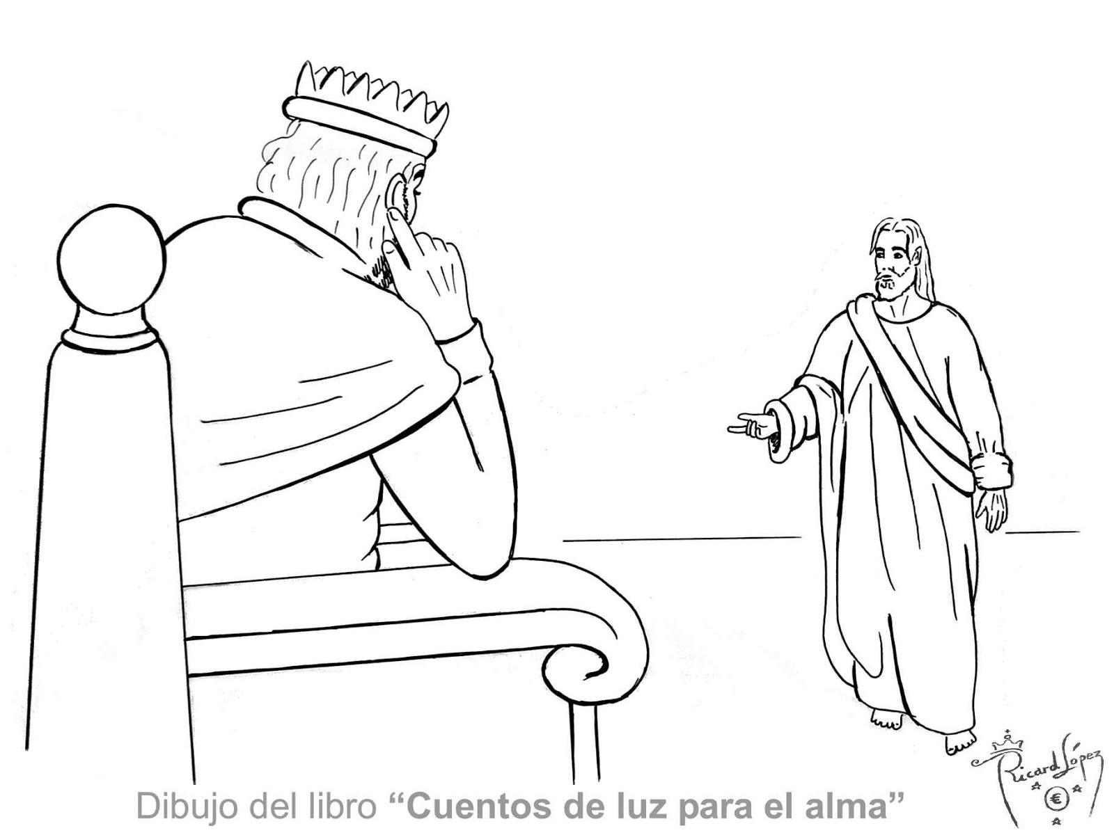 Dibujos muy originales para colorear de Ricard López: Dibujo de un rey