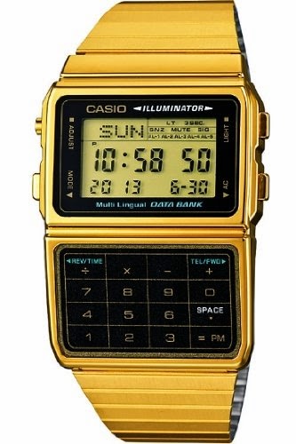 Retro 80s Casio Gold Data Bank Watch
