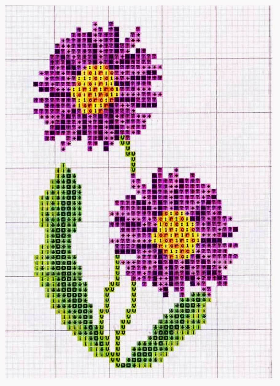 Все РукоТворчество: Схемы вышивки цветов