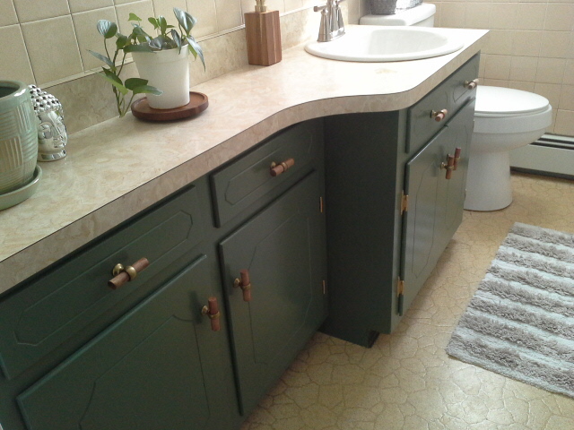Vintage Bathroom Makeover Vintage Bathroom Makeover green cabinets
