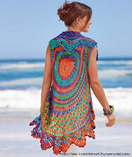 Crochet Circular Vest Free Pattern - Crochet Crafty Ideas ( Free Pattern)