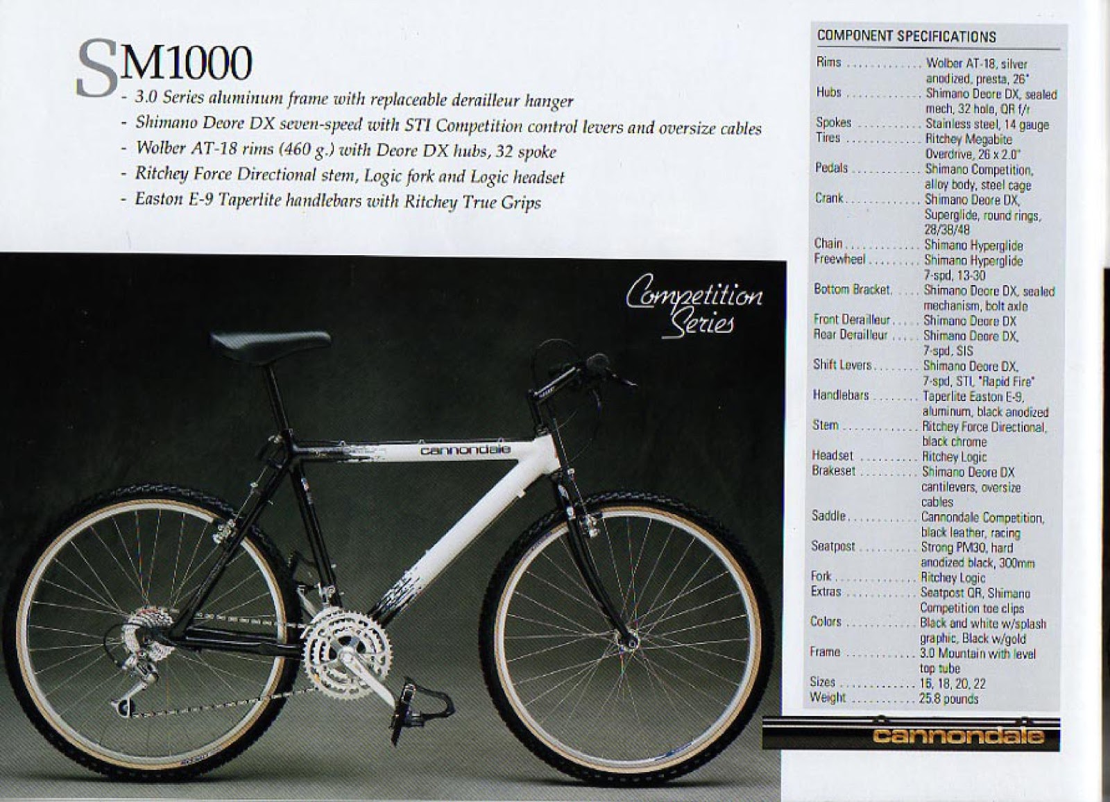 CATALOGUES CANNONDALE CANNONDALE 1990