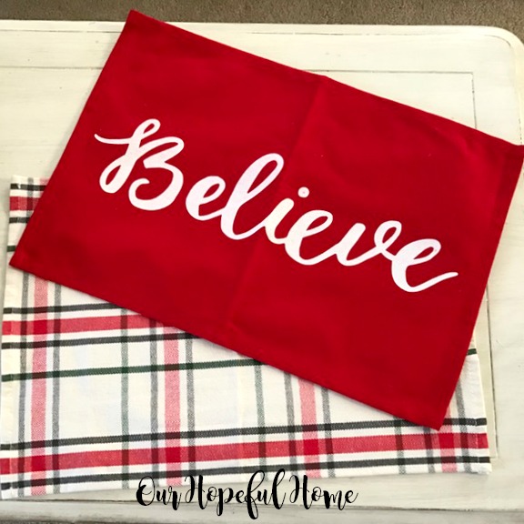 Our Hopeful Home 5 DIY Christmas Pillows Made From Target Placemats