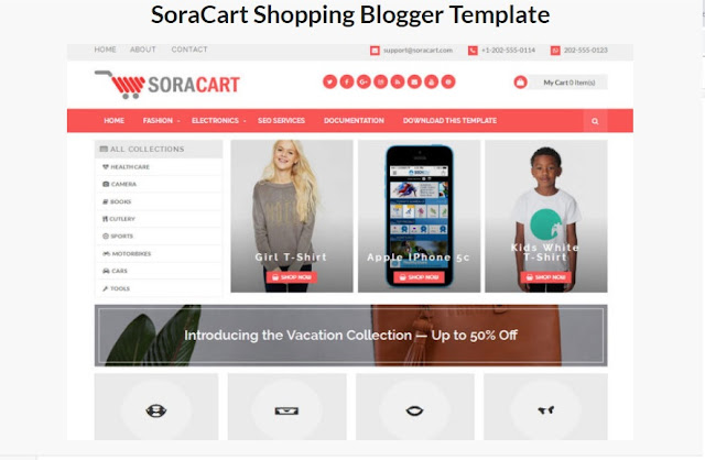 SoraCart Shopping Blogger Template