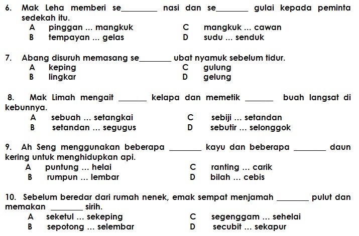 PENJODOH BILANGAN TAHUN 4,5 DAN 6: LATIHAN