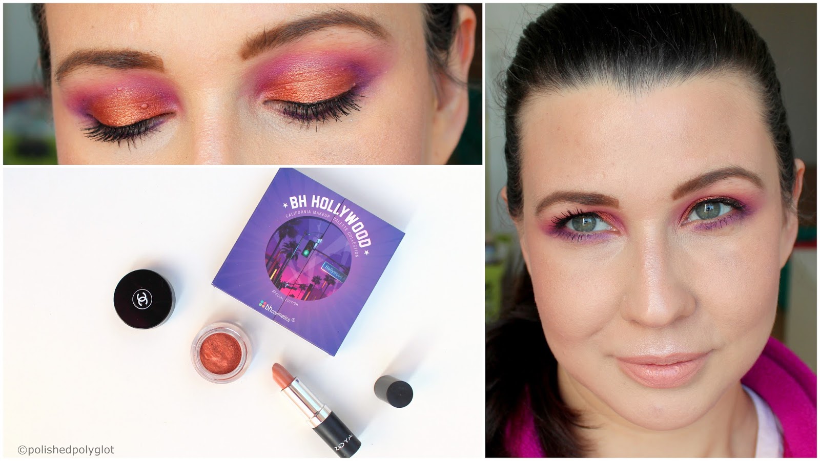 Makeup │ Bold & bright look in neon pink and copper [Monday Shadow Challenge] / Polished Polyglot