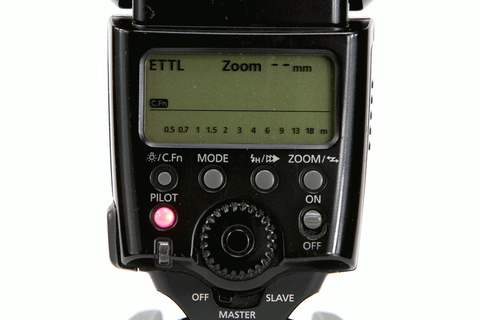 Canon Speedlite 580EX LC Display and controls