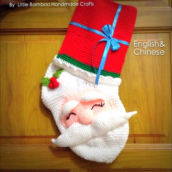 Santa christmas stocking Crochet pattern