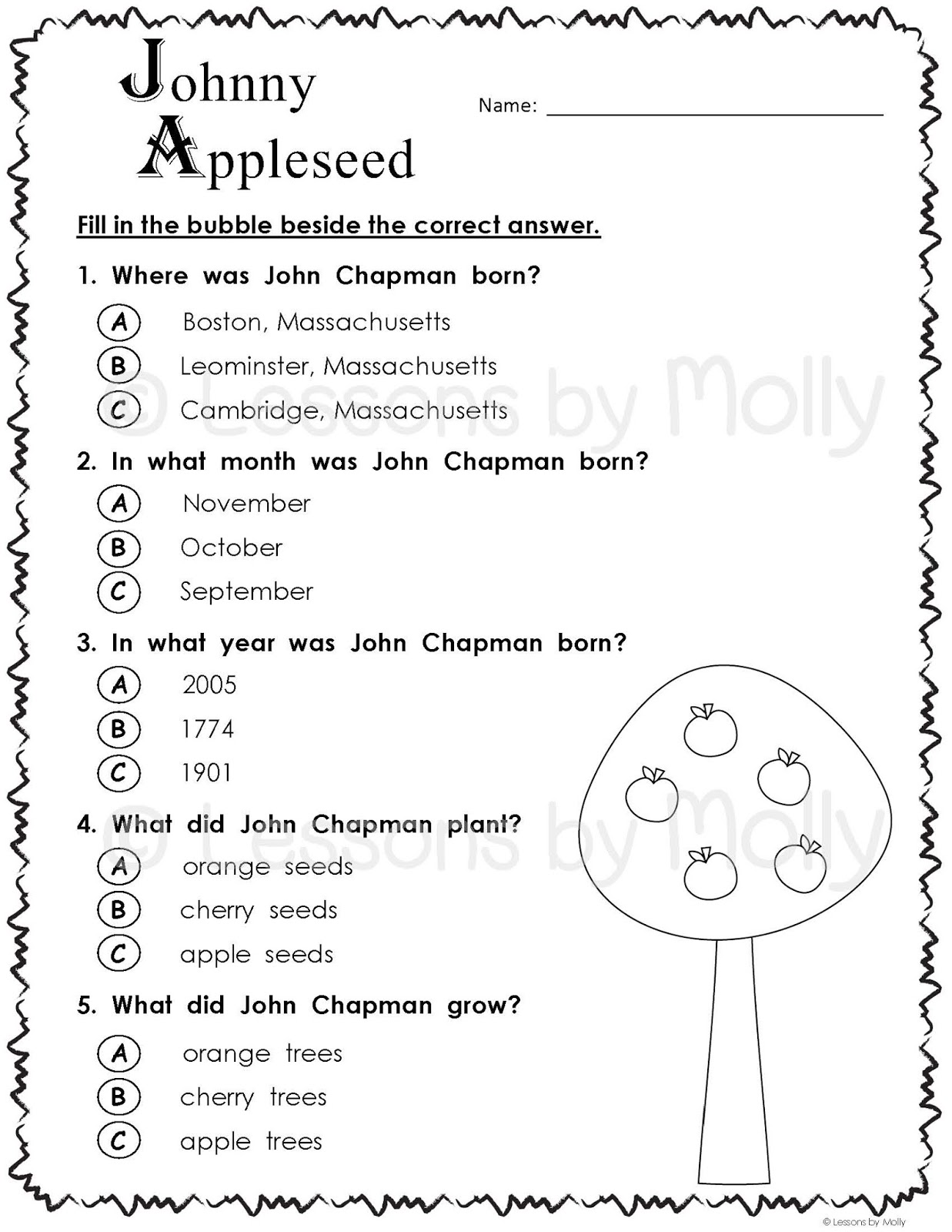 Lessons by Molly Johnny Appleseed