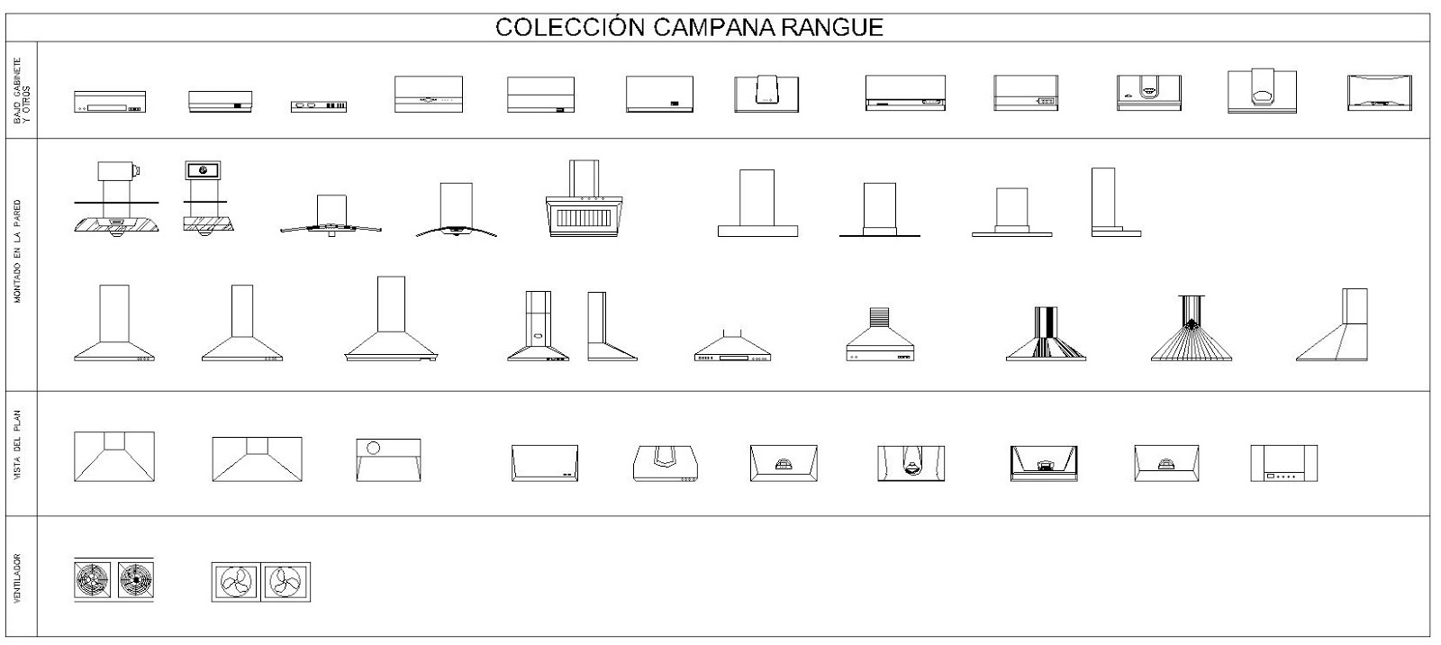 Descaraga Pack de Bloques Cad Campana Plano y Elevación AutoCad. - Cad