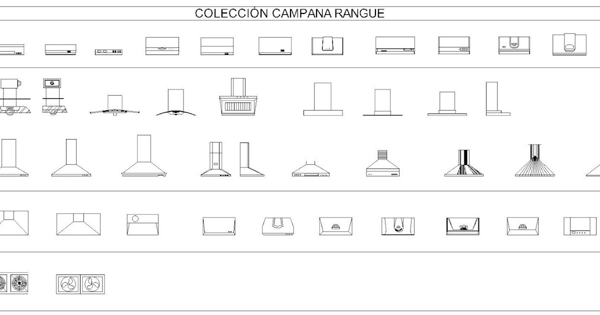 Cad & Revit: Bloques Cad Campana Plano y Elevación AutoCad.