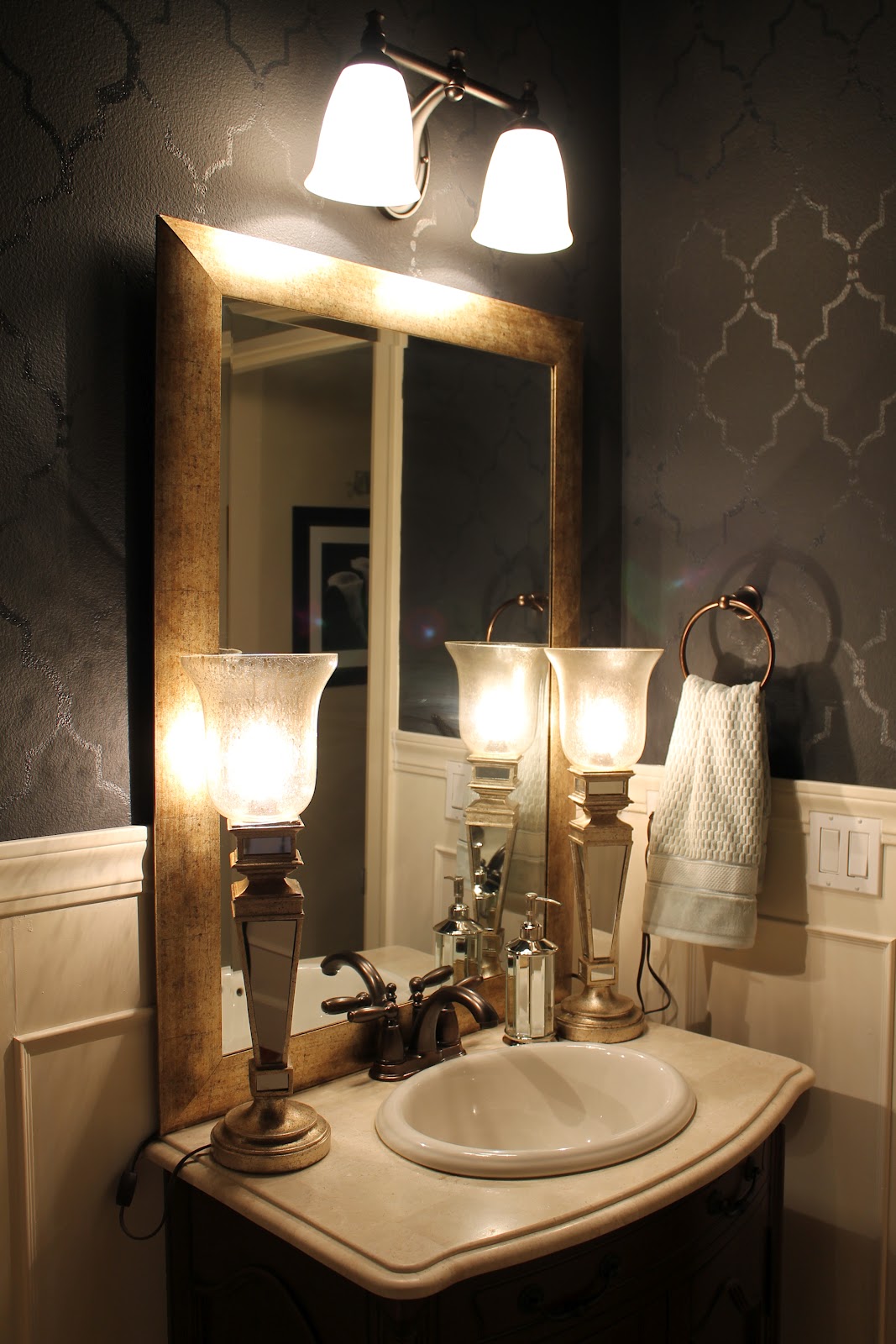 Design Your Life Black Powder Room