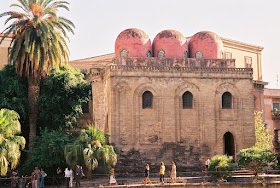 The church of San Cataldo in Palermo with its mix of Norman and Arabic architectural styles