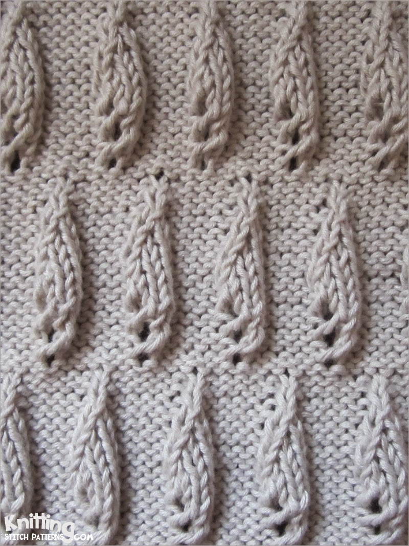 The Snowdrops stitch is a  32 eight row repeat and is knitted in a multiple of 6 stitches plus 3.