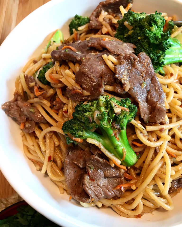 Garlic Noodles with Beef and Broccoli Recipe