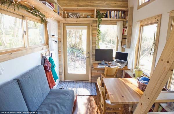 All of the natural light makes the tiny house seem bigger than it is.
