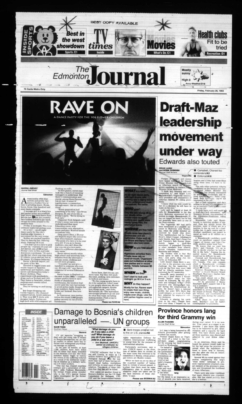 E-town Rave History Project: What's that sound? Raves on the front page ...