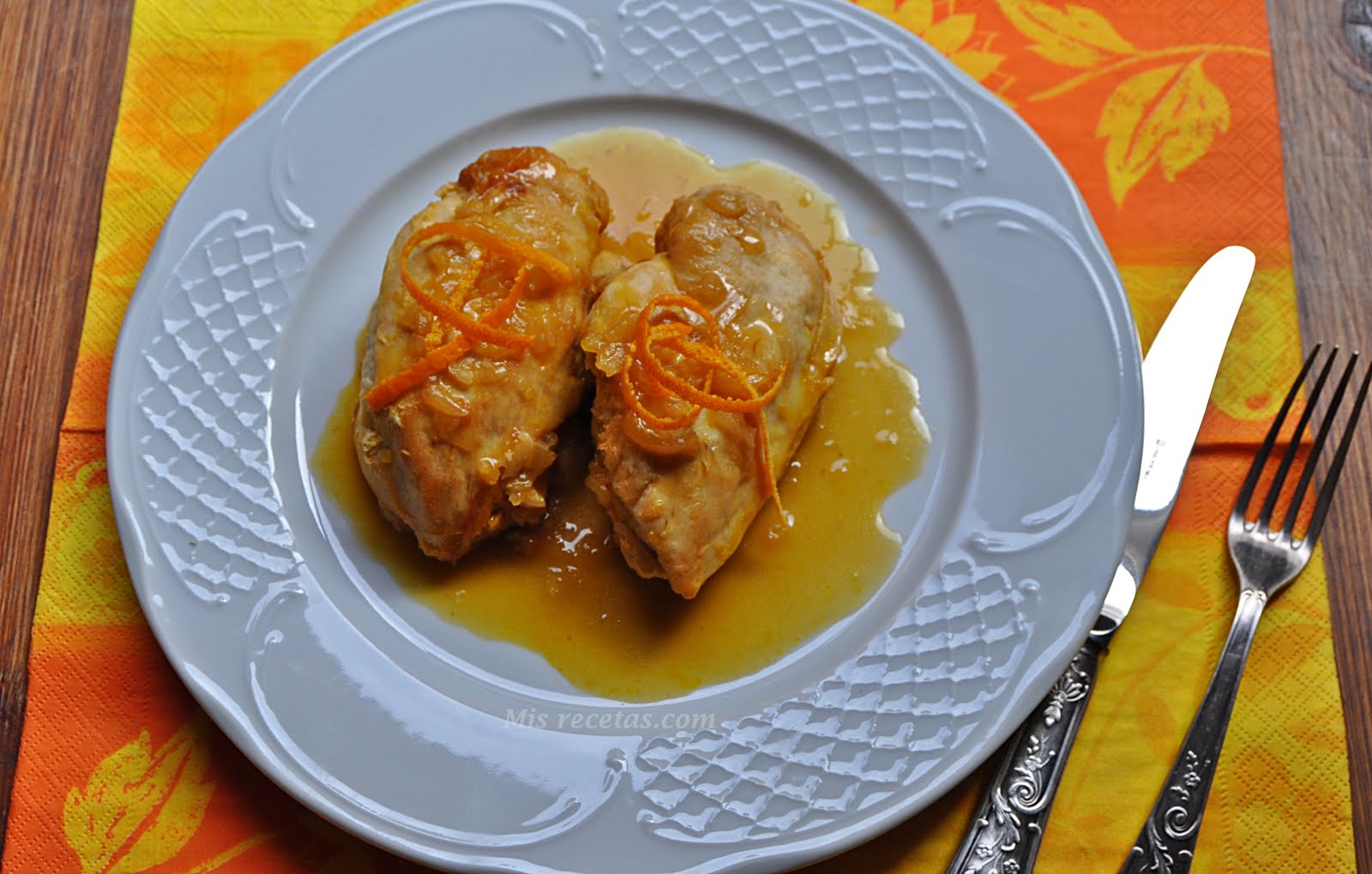 MIS RECETAS. COM Pechugas de pollo a la naranja