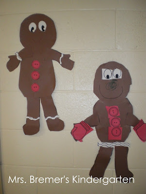 Gingerbread Man math and literacy activities and centers for Kindergarten