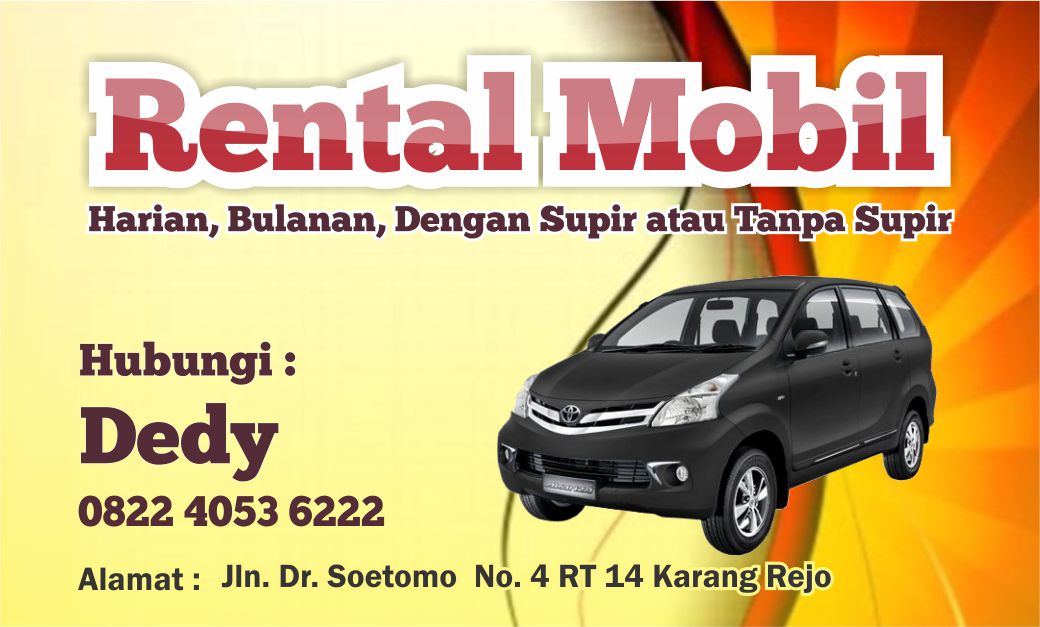 Paling Inspiratif Contoh Kartu Nama Rental Mobil Mopppy