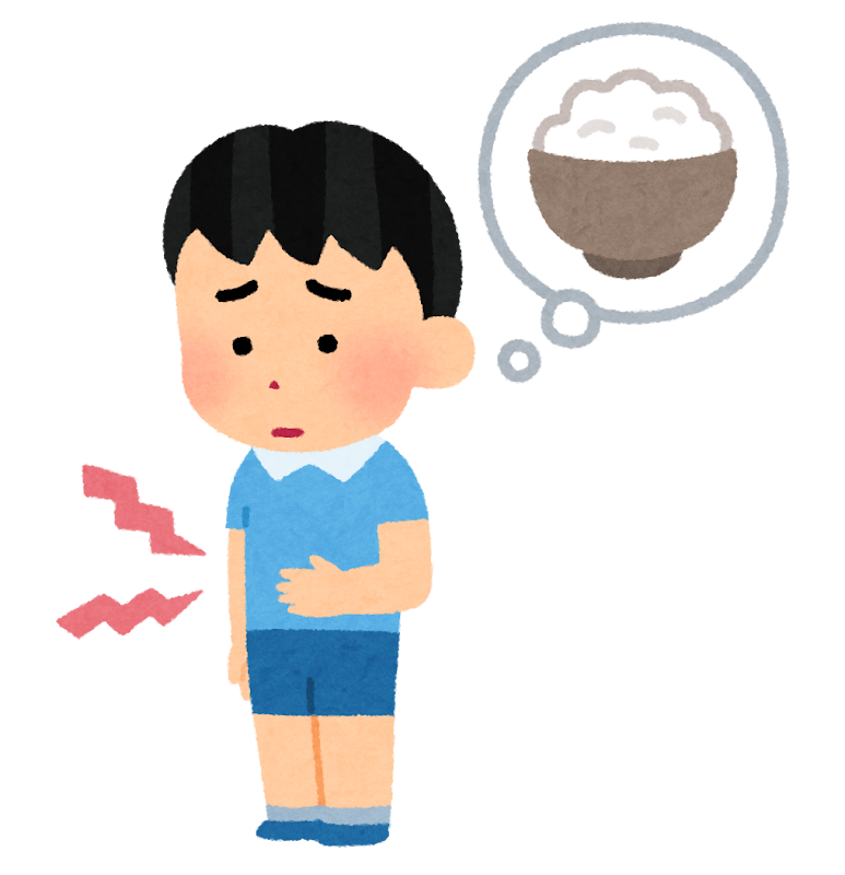 お腹が空いた子供のイラスト（男の子） | かわいいフリー素材集 いらすとや