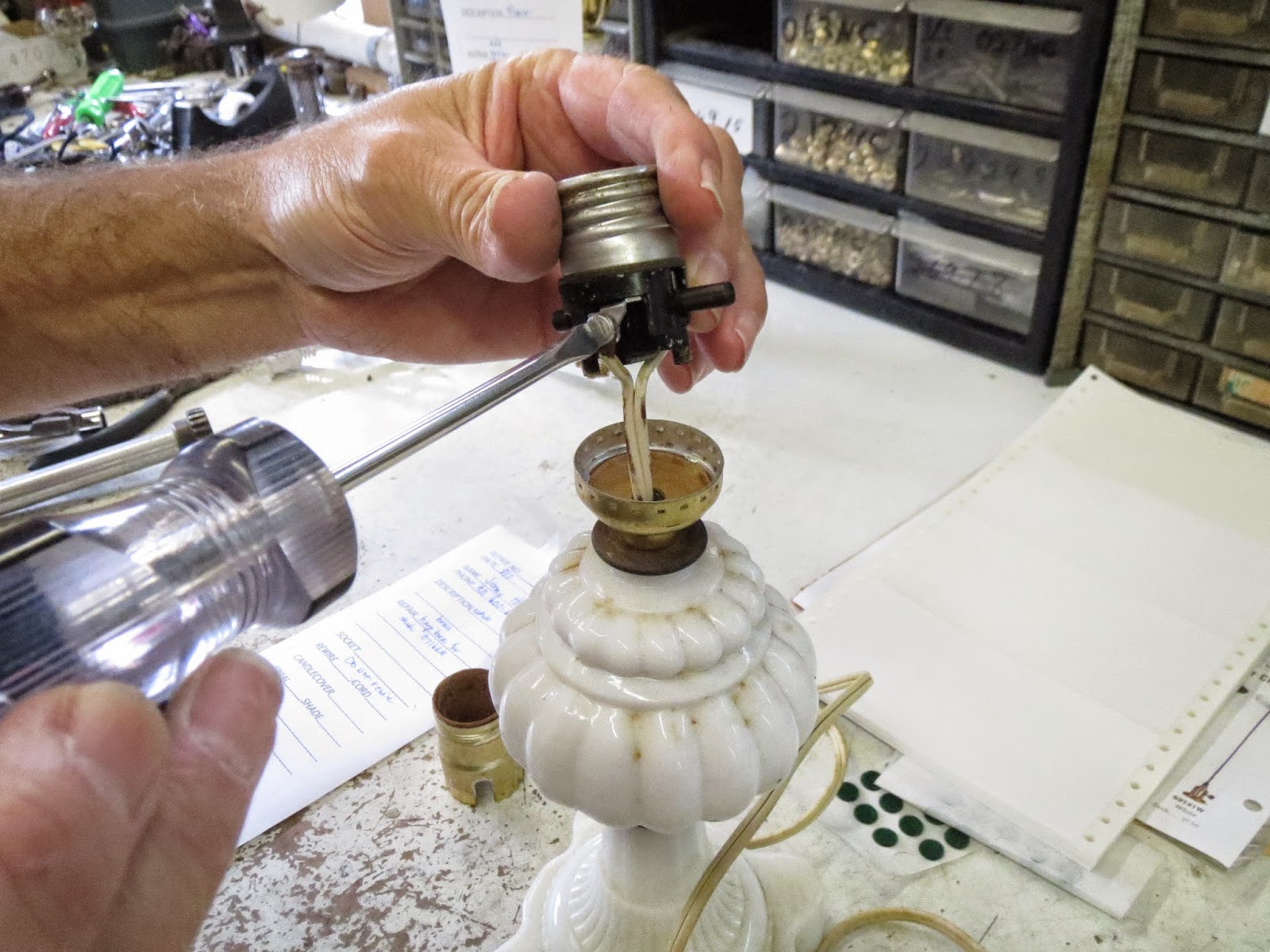 Lamp Parts and Repair | Lamp Doctor: Adding a Harp Base to a Lamp