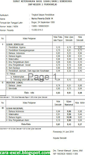 Cara Membuat SKHUN Sementara Excel