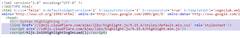 Code Syntax Highlighting