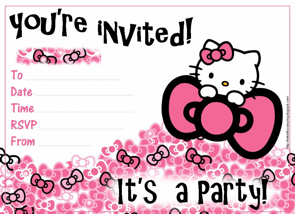 Printable Hello Kitty Birthday Invitations Free