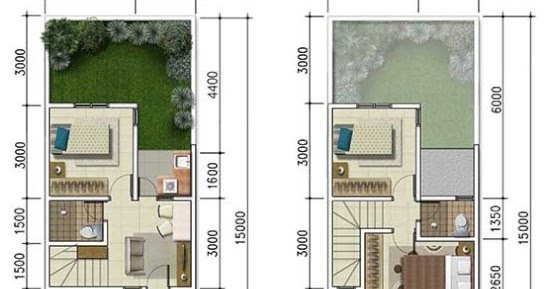 2 Skema Rumah Minimalis Ukuran 5X15 Meter 3 Kamar Tidur 2