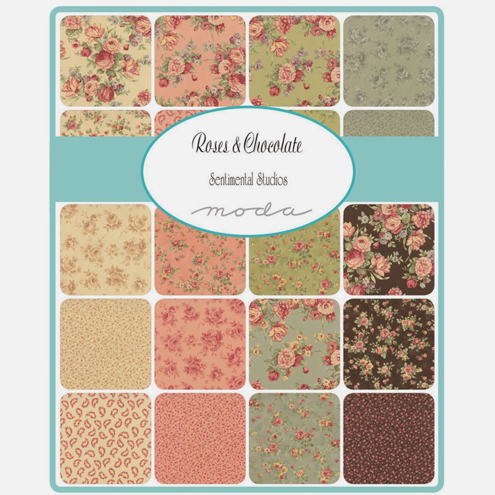 Crazy Quilt Girl Fabric Shop Moda ROSES & CHOCOLATE Fabric