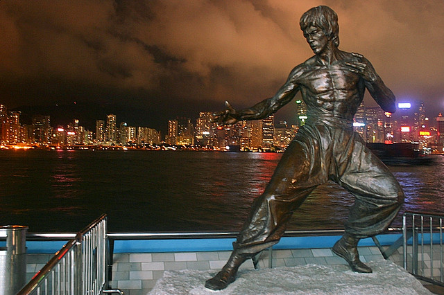 Bruce Lee Memorial Statue - The avenue is modeled on the Hollywood Walk of Fame and located along the Victoria Harbour waterfront in Tsim Sha Tsui, Hong Kong. 