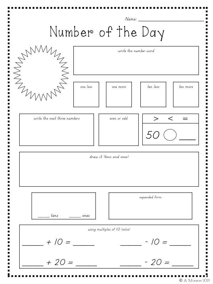 School Is a Happy Place: Number of the Day for the Year: FREE Math ...