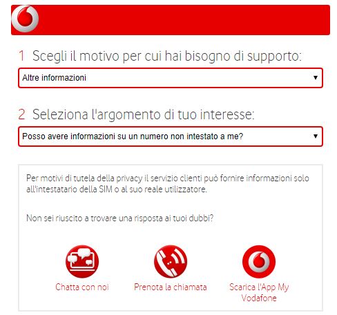 Metodo alternativo per usare Vodafone Ti chiamiamo noi