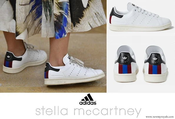 Crown Princess Victoria wore Stella McCartney + adidas Stan Smith grosgrain-trimmed faux leather sneakers