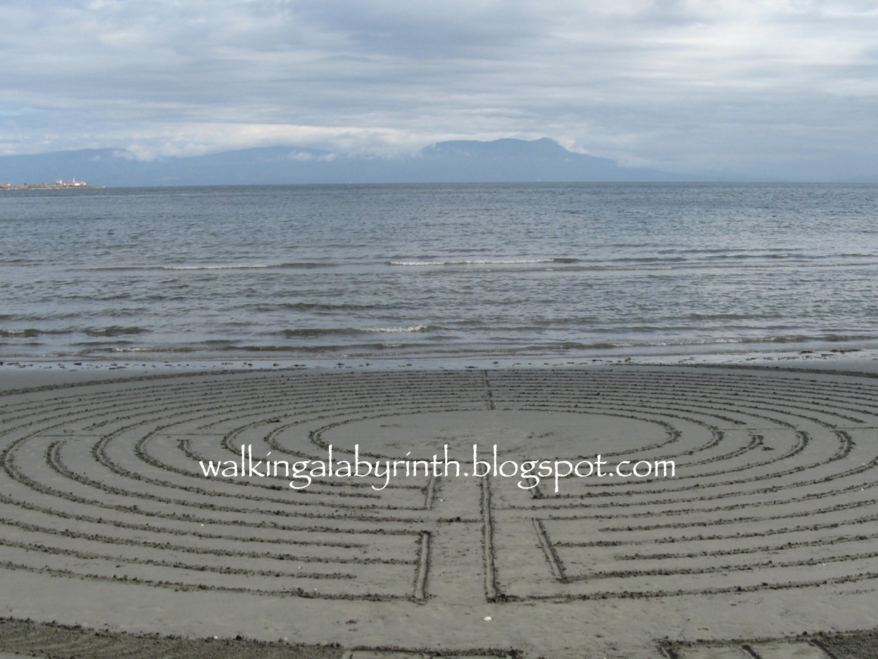 walking a labyrinth Lock Bay, Sandwell Provincial Park, Gabriola Island