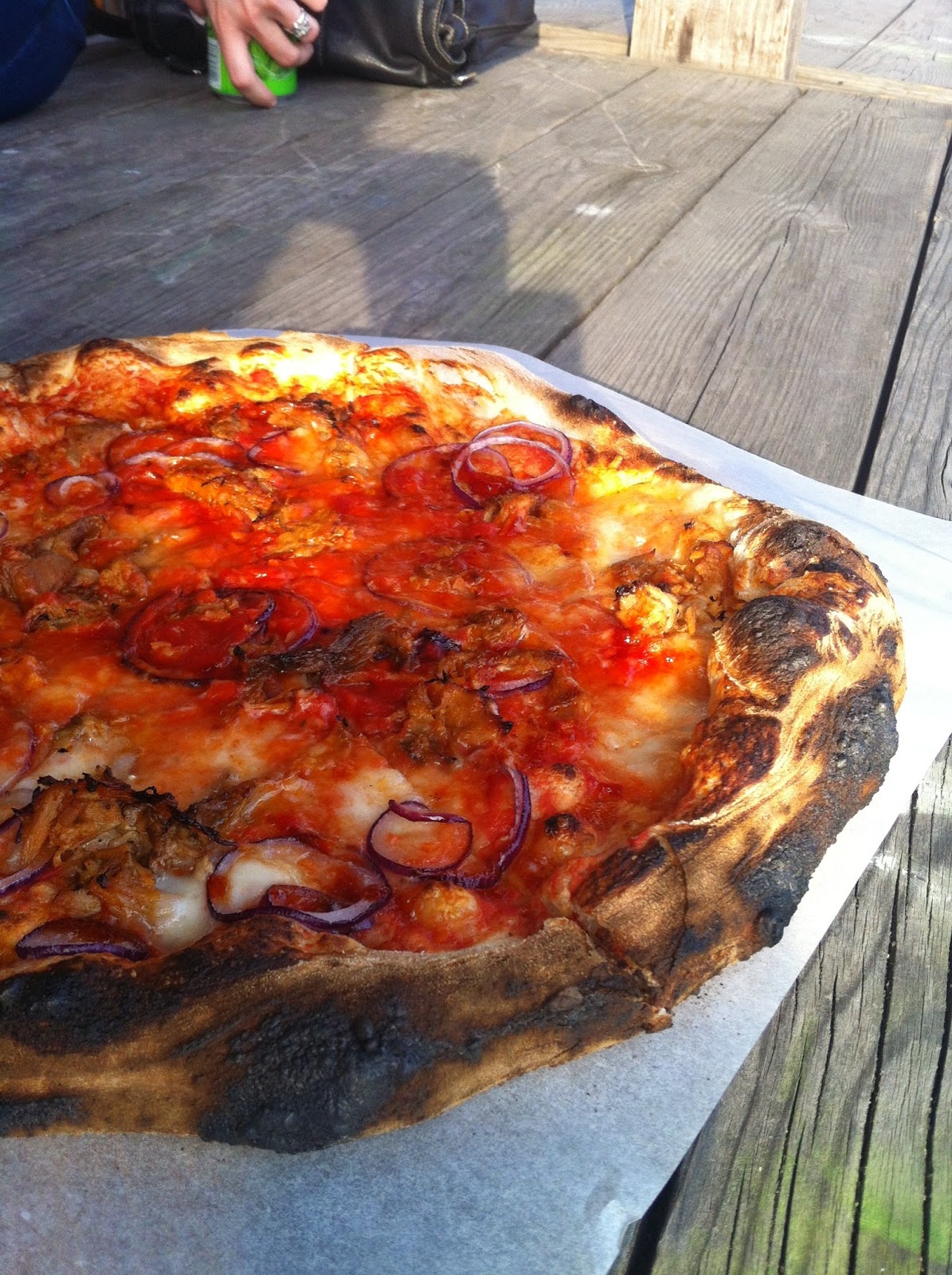 Yummy meat pizza from Open Kitchen.