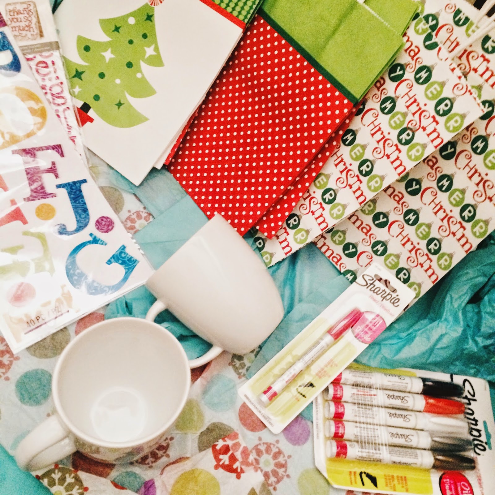 DIY Monogram Mug Stuffers for Christmas floral and spice