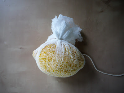 lemon in cheesecloth