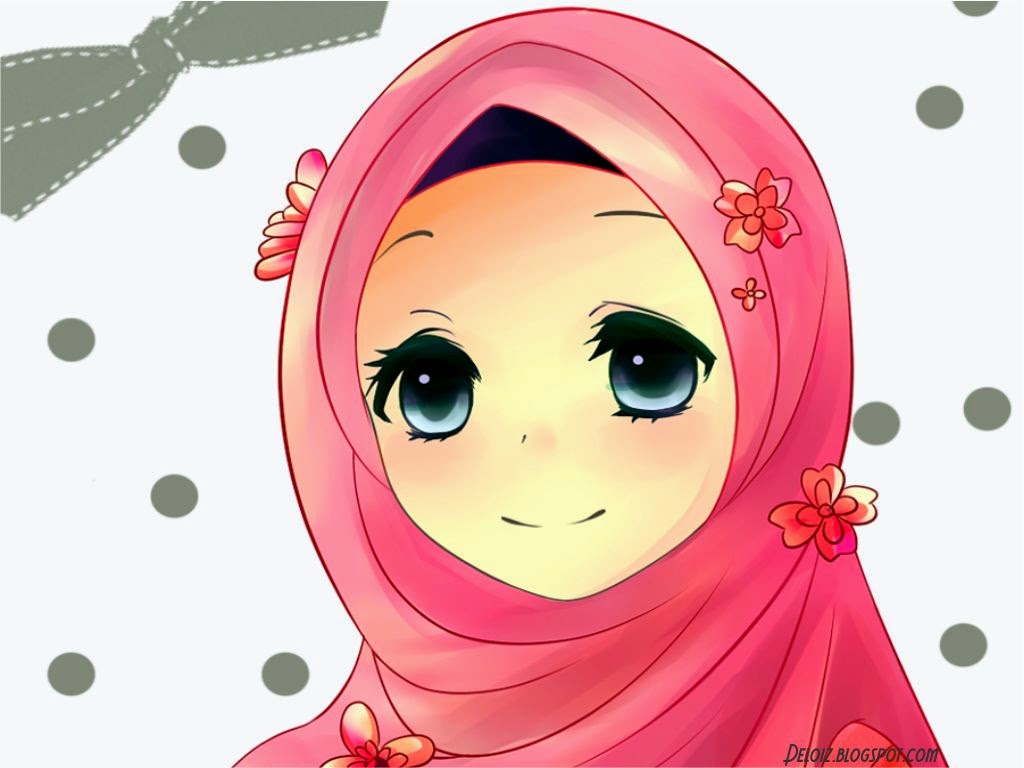 Gambar Kartun Muslimah Senyum Kolek Gambar