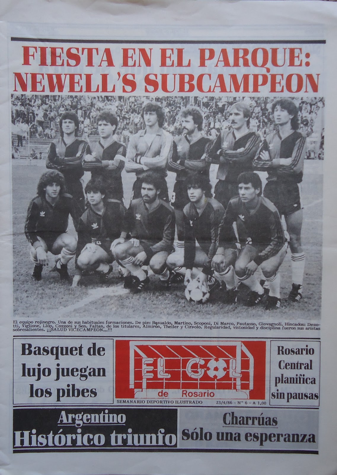Historia del mas Popular Campeonato de Primera División 198586 (2ª